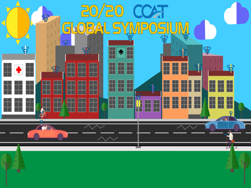 Promotional Image for 2020 CCAT Global Symposium - link directs to a YouTube playlist of panels and research review