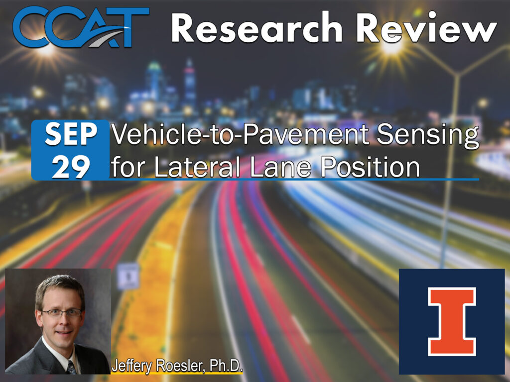 Banner for CCAT Research Review with Jeffery Roesler. It features their headshot and job title. The link directs to the VOD of the presentation on YouTube.