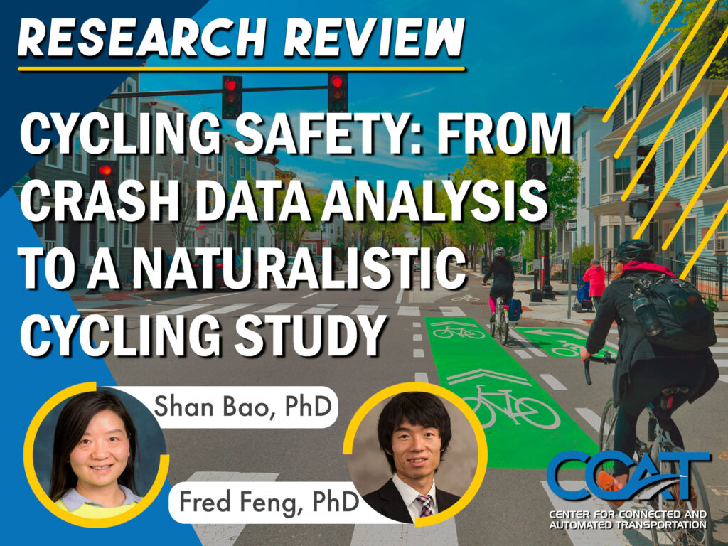 Banner for CCAT Research Review with Shan Bao and Fred Feng. It features their headshots and job titles. The link directs to the VOD of the presentation on YouTube.