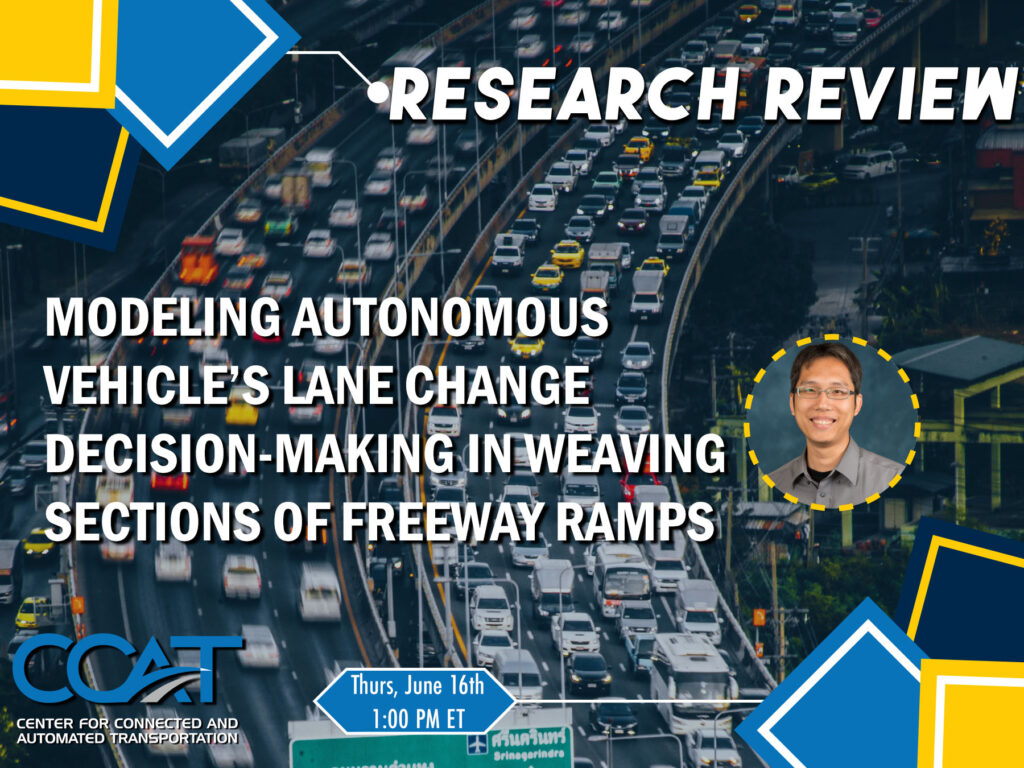 Banner for CCAT Research Review with Brian Lin. It features their headshot and job title. The link directs to the VOD of the presentation on YouTube.