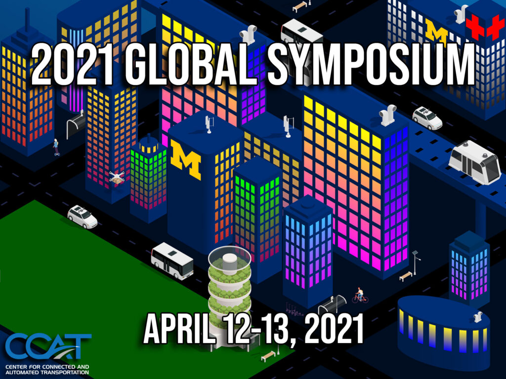 Animated city with CCAT logo. The link directs to the 2021 Global Symposium event page on the CCAT website.