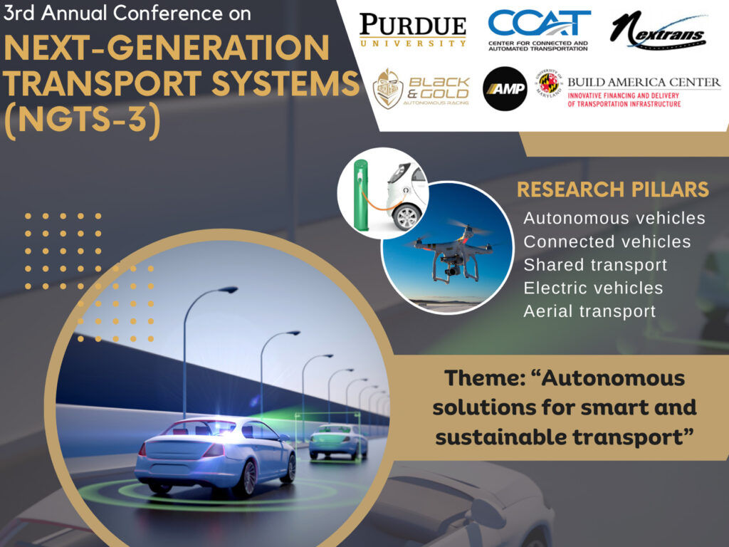 Banner for the 2023 Next-Generation Transport Systems conference which features the sponsor logos. The link directs to the event page on the CCAT website.