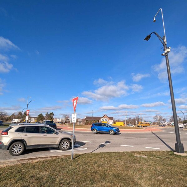 Photograph of the State Street Ellsworth Road Roundabout.