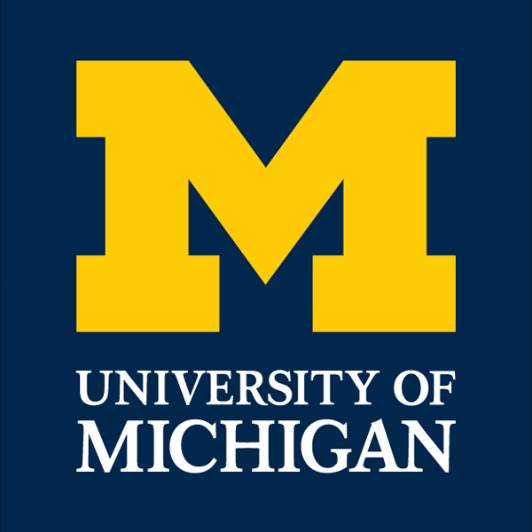 The University of Michigan Logo. The link directs to the funded research led by this institution.
