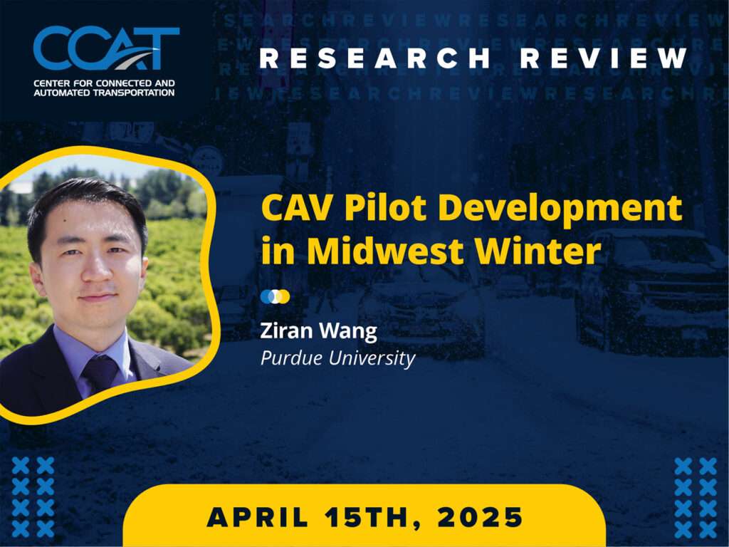Graphic promoting Research Review with Ziran Wang which features their headshot