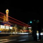 Birmingham movie theater at night