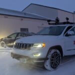 Research vehicles outside of the AV Smart Mobility Lab
