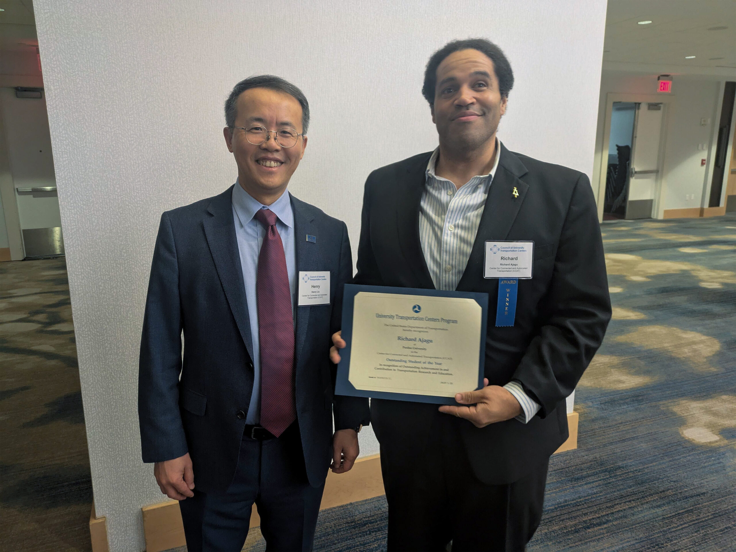 Richard Ajagu with Henry Liu at the CUTC Winter Banquet