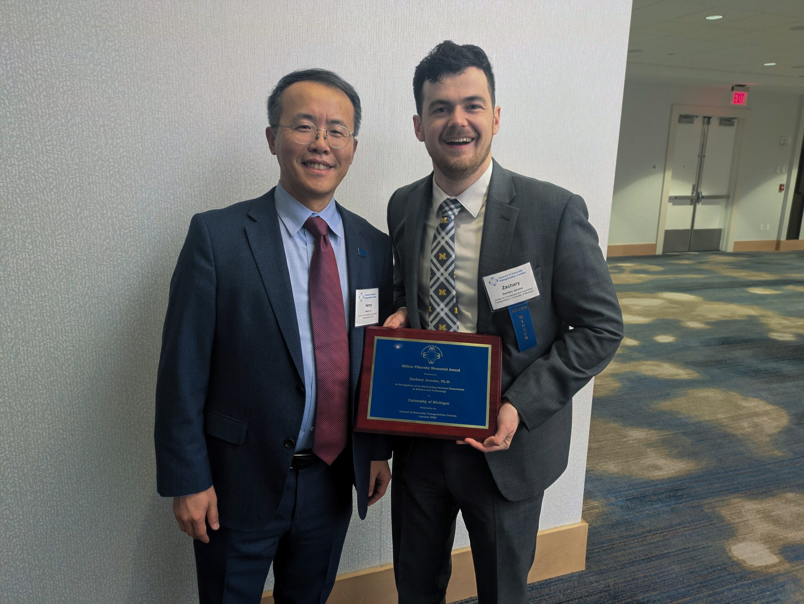Zachary Jerome with Henry Liu at the CUTC Winter Banquet