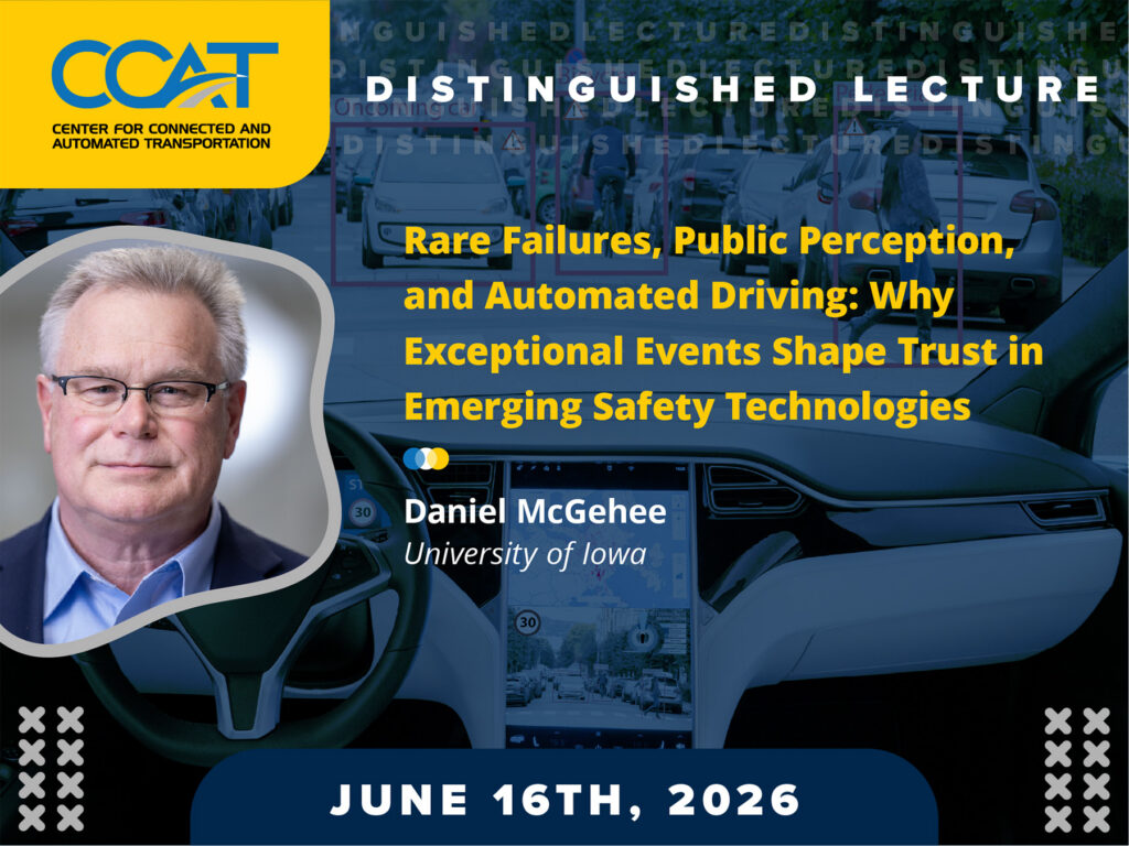 Headshot of Professor Daniel McGehee and the title of their lecture