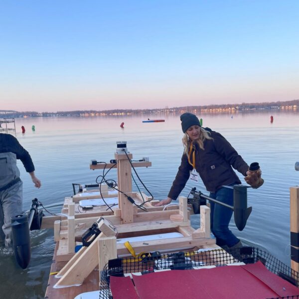 Purdue University Team in the water